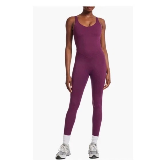 New NWT BANDIER V-Neck Tempo Full Length Catsuit Jumpsuit in Pickled Beet